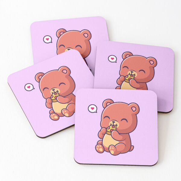 Item preview,  Cute Bear Eating Pizza - Cartoon Vector Icon designed and sold by hjian8219.