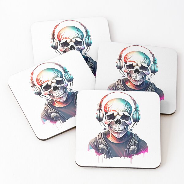 Item preview, Skull colored Headphone wearing skeleton designed and sold by TriForceDesign.