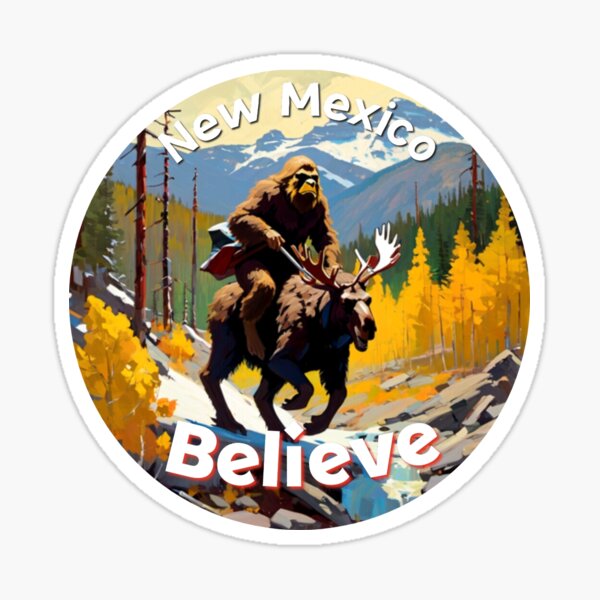 Bigfoot rides Marty Moose Sticker