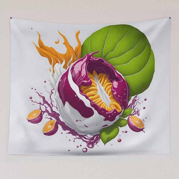 Item preview, "Vibrant Mangosteen Vector Art: A Splash of Colors on a Clean White Canvas" designed and sold by Best-Art-32.