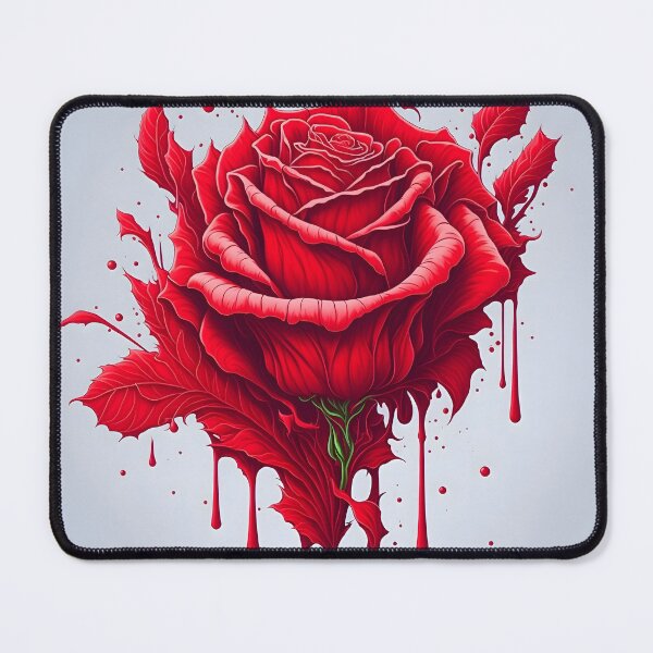 Item preview, "Vibrant Vector Art: Rose Blossom Amidst Fluorescent Red Splashes on a Clean White Canvas" designed and sold by Best-Art-32.