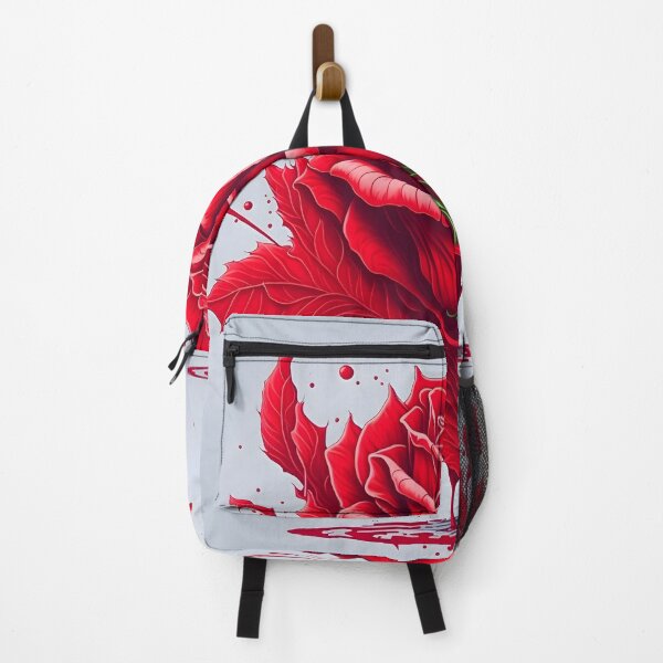 Item preview, "Vibrant Vector Art: Rose Blossom Amidst Fluorescent Red Splashes on a Clean White Canvas" designed and sold by Best-Art-32.