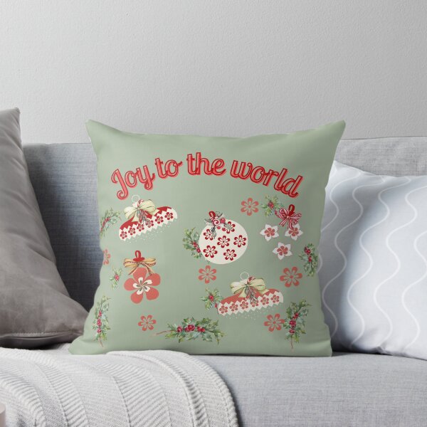 Item preview, Retro Red Green Christmas Floral Ornaments designed and sold by bizbostudio.
