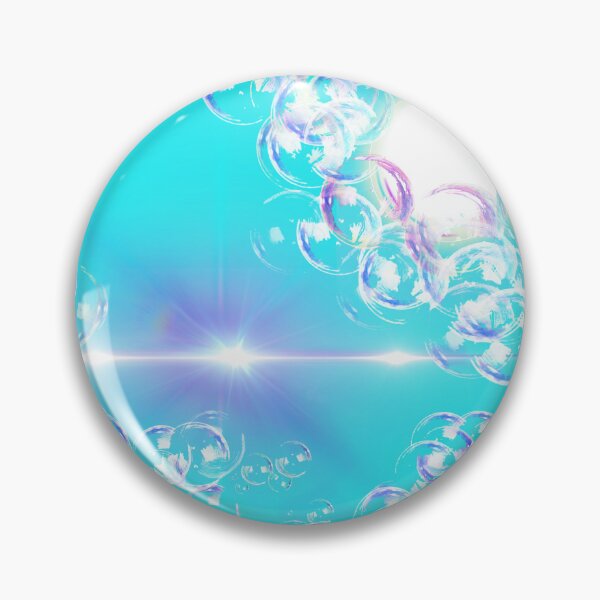 Item preview, Cyan blue light and shine among the soap bubbles designed and sold by KinsOfTheArts.