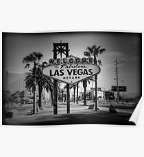Welcome To Las Vegas Sign Series 3 of 6 Holga Black and White Poster