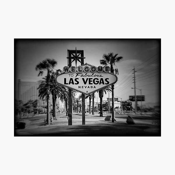 Welcome To Las Vegas Sign Series 3 of 6 Holga Black and White Photographic Print