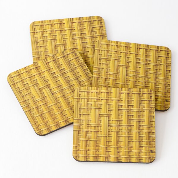 Item preview, Yellow straw woven pattern  designed and sold by Roxburylane.