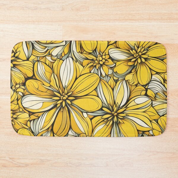 Item preview, Abstract Yellow Floral Blossoms Pattern designed and sold by calibrit.