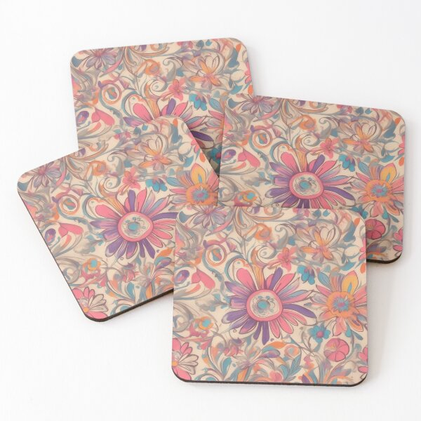 Item preview, Pastel Retro Pretty Flowers designed and sold by aurahealing.