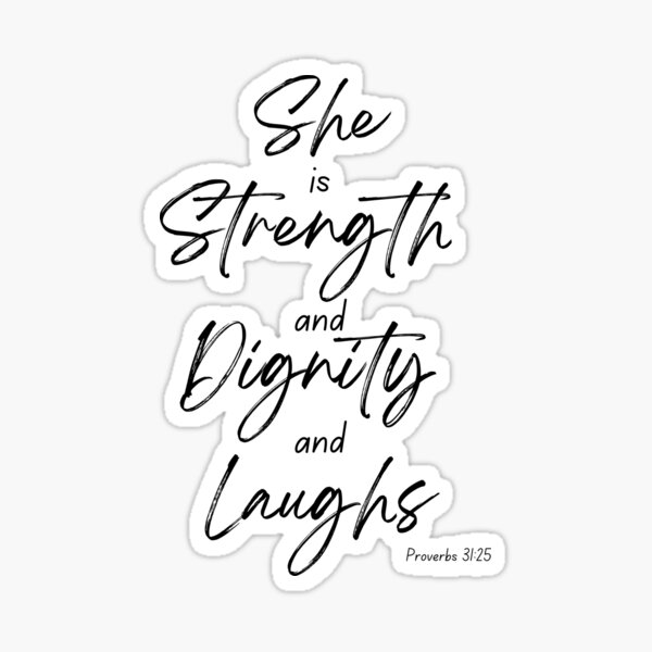 Bible Verse Stickers, She Laughs, Proverbs 31 Quote, Entrepreneur Gift,  Strong Women Gift, Strength and Dignity, Bible Journaling Stickers