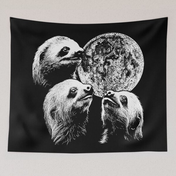 Item preview, 3 Sloth Moon Howling Raccoon Head Funny Wolf designed and sold by trajeado14.
