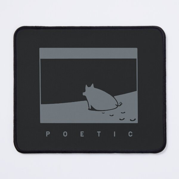 Item preview, Poetic mood, a pig on the beach in grey ink designed and sold by martodesign.