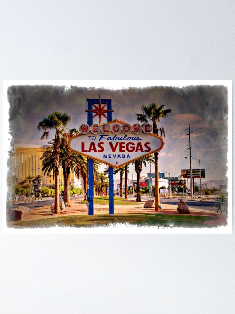 Wall Mural Famous Welcome to Las Vegas sign with vintage texture 