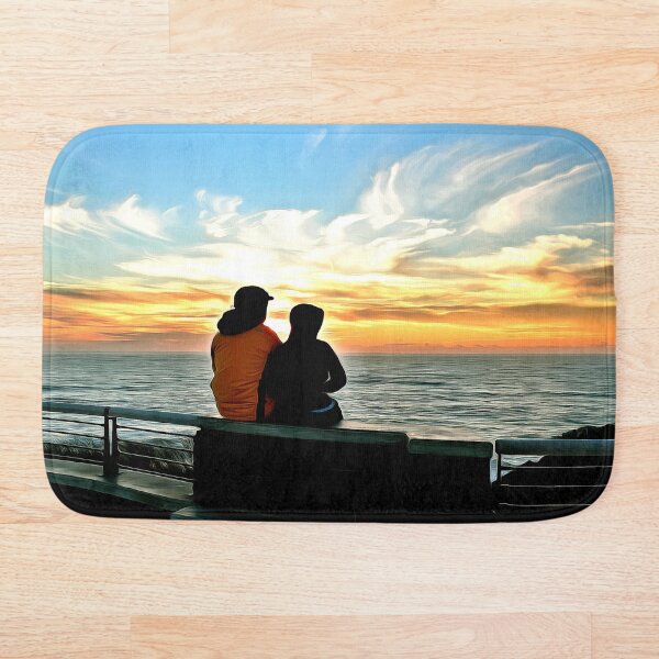 Item preview, Couple Enjoying Newport Oregon Coastal Sunset designed and sold by SeaChangeDesign.