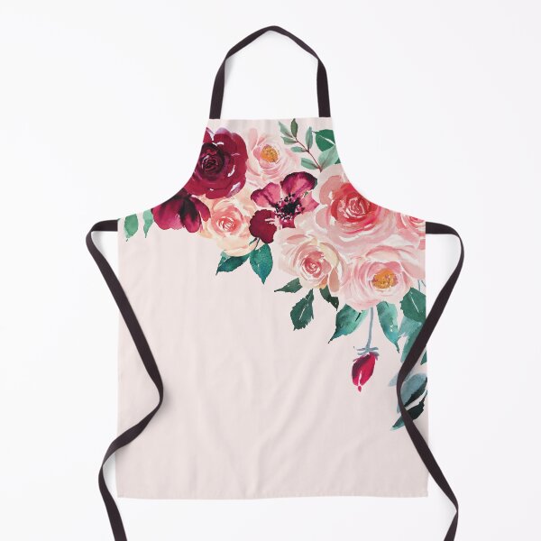 Item preview, Watercolor Boho Pink Red Burgundy Rose Flower Corner designed and sold by Nature Hues.
