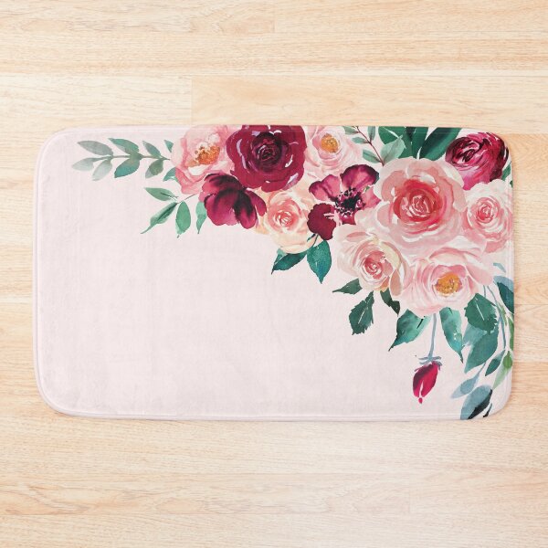 Item preview, Watercolor Boho Pink Red Burgundy Rose Flower Corner designed and sold by Nature Hues.