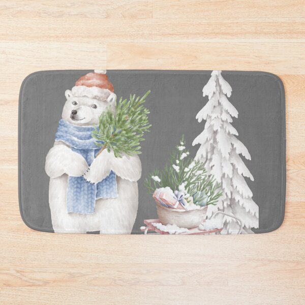 Item preview, A polar Christmas bear in snow, Christmas tree merry Christmas designed and sold by LionessLove.
