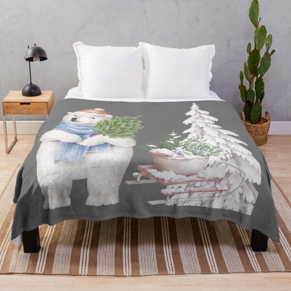 Item preview, A polar Christmas bear in snow, Christmas tree merry Christmas designed and sold by LionessLove.