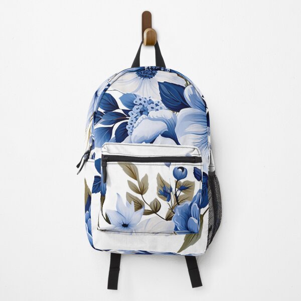 Item preview, Elegant Blue & White Floral Vector: Timeless Botanical Artistry designed and sold by PaintbrushPlace.