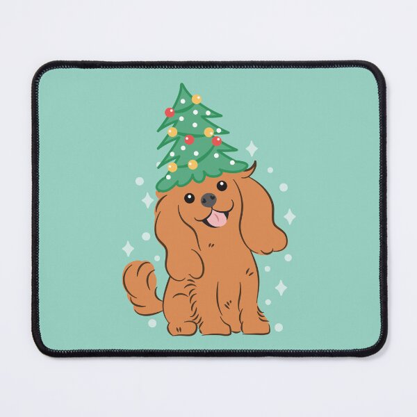 Item preview,  Merry Christmas! Ruby Cavalier King Charles Spaniel designed and sold by Lulupainting.