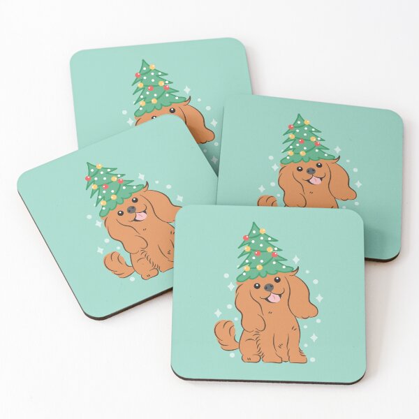 Item preview,  Merry Christmas! Ruby Cavalier King Charles Spaniel designed and sold by Lulupainting.