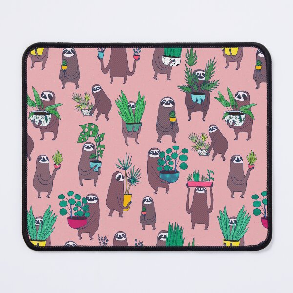 Item preview, Gardening sloths and plants pattern designed and sold by surfingsloth.