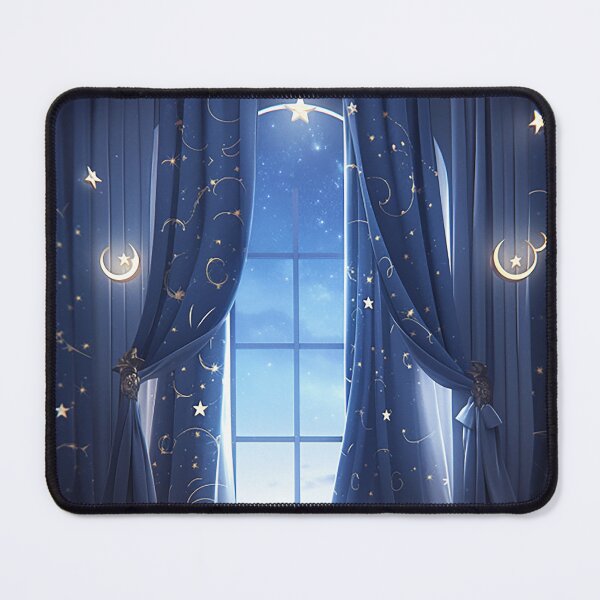 Item preview, Stellar Drapes: Simplistic Curtain with Star Accents designed and sold by PaintbrushPlace.