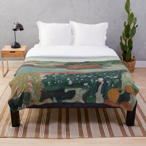 Item preview, Vintage Cows and Haystacks Oil Painting | P500 designed and sold by Piccolo Fiore Prints.