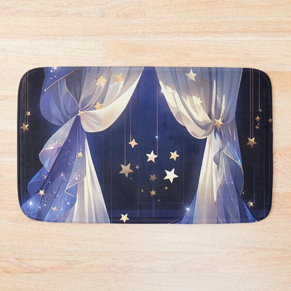 Item preview, Starry Drapes: Minimalist Curtain with Celestial Touches designed and sold by PaintbrushPlace.