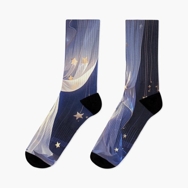 Item preview, Starry Drapes: Minimalist Curtain with Celestial Touches designed and sold by PaintbrushPlace.