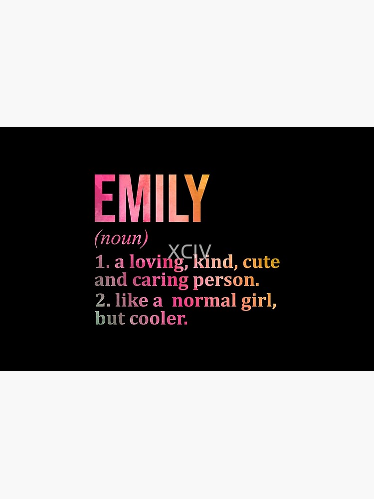 Emily Name - Meaning of the Name Emily Zipper Pouch for Sale by