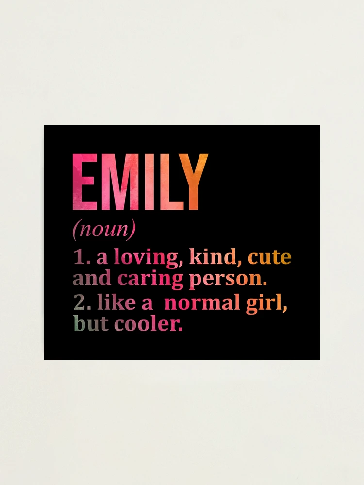 Emily Name Definition in Watercolor
