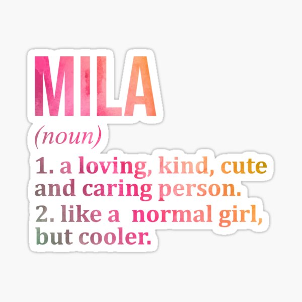  Mila Name Funny Fake Definition Design Meme Mila Funny Fake  Definition Women, Girl, Baby Name Throw Pillow, 16x16, Multicolor : Home &  Kitchen