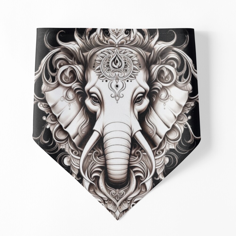 Premium Photo | Tattoo design of a majestic elephant adorned