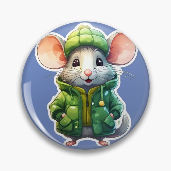 Item preview, Mouse in a green warm fluffy raincoat designed and sold by Bilisik.