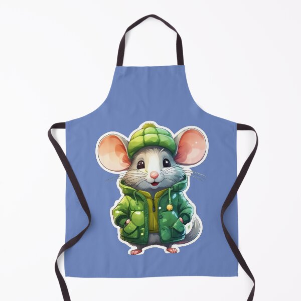 Item preview, Mouse in a green warm fluffy raincoat designed and sold by Bilisik.