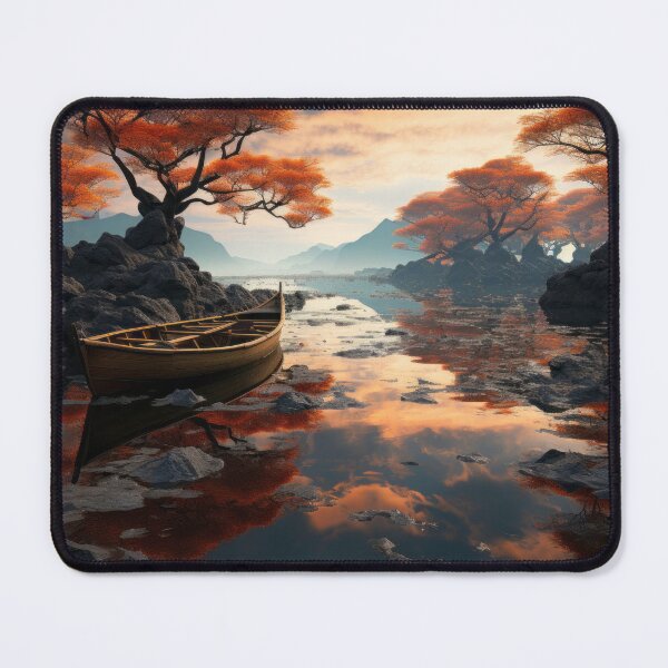 Item preview, Tranquil Evening Sunset over the Ocean with Reflection and Boat designed and sold by Domitian Tincaba.