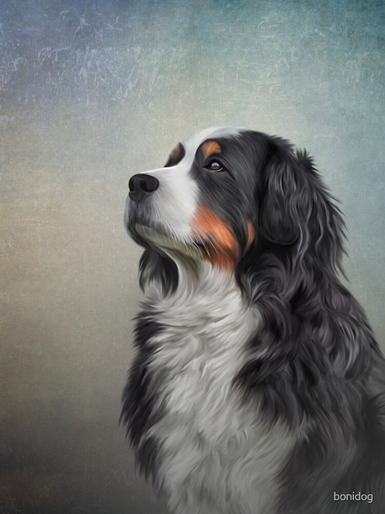 "Bernese Mountain Dog. Drawing, illustration funny dog" iPhone Case
