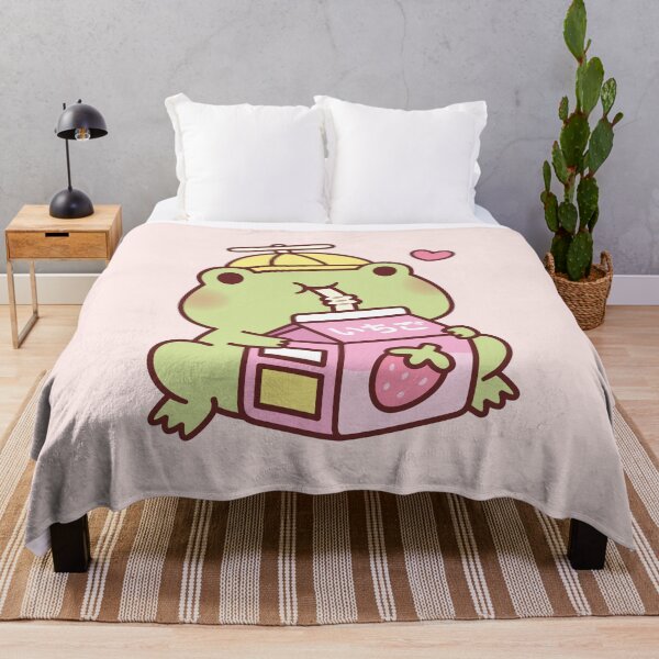 Item preview, Cute Frog Loves Strawberry Milk designed and sold by rustydoodle.