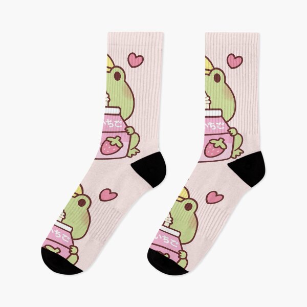 Item preview, Cute Frog Loves Strawberry Milk designed and sold by rustydoodle.