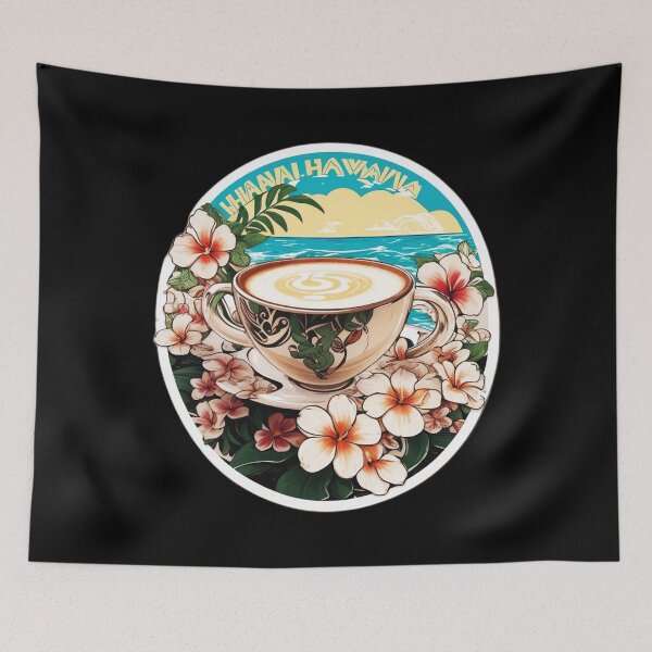 Item preview, Specialty Cappuccino Blue Cup Served on a Sunny Day by the Sea designed and sold by NautiChic.