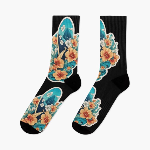 Item preview, Exotic Surfboard with Hawaiian Orchid Flowers designed and sold by NautiChic.