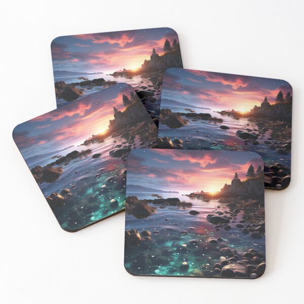 Item preview, Sunset over Coastal Landscape: Beauty in Nature at Water's Edge designed and sold by Domitian Tincaba.
