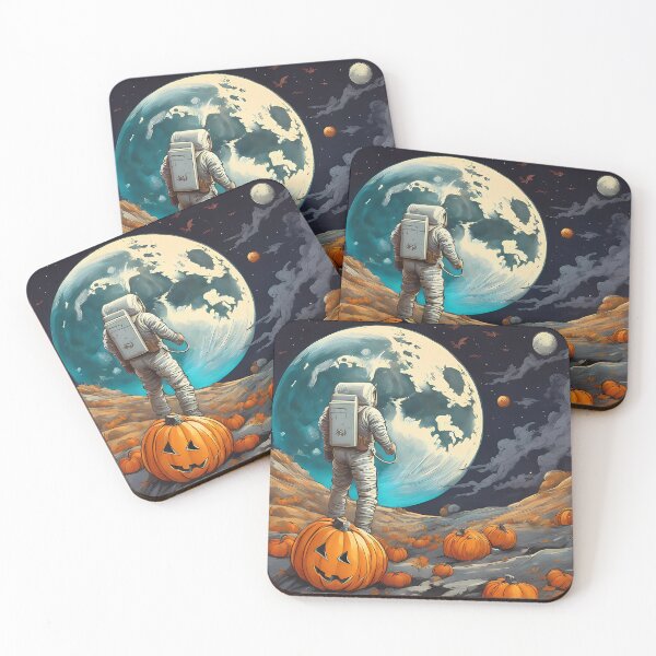 Item preview, Surreal futuristic scene of an astronaut on the day after Halloween designed and sold by StickerSquare.