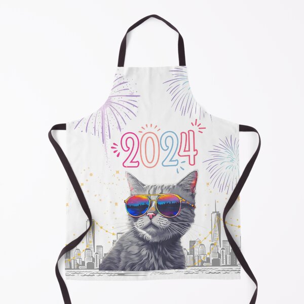 Item preview, Cool Cat Welcomes 2024 designed and sold by ALITTLETOWN.