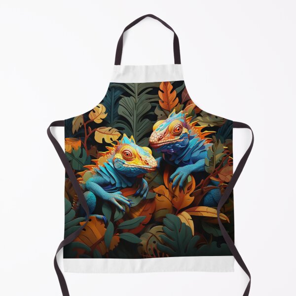 Item preview, 3d colorful lizards sitting in foliage designed and sold by aiphotosart.