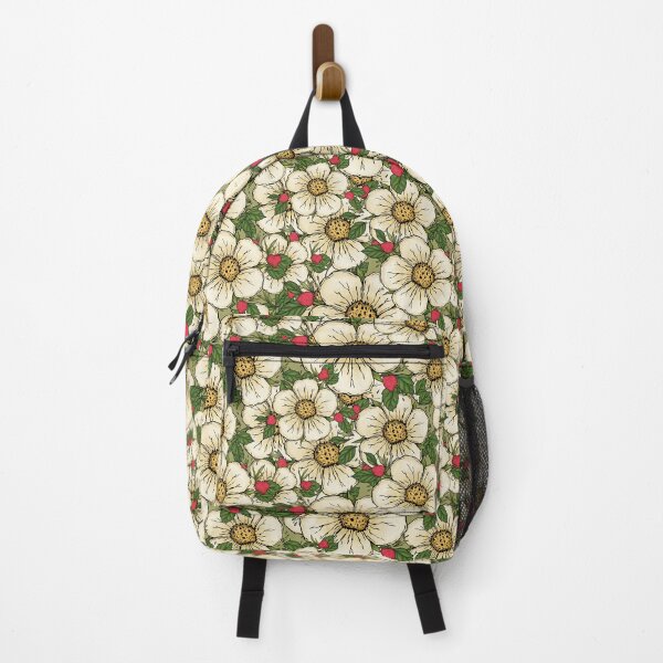 Item preview, White Strawberry Flowers: Delicate Florals, Tiny Pink Fruits designed and sold by rnmarts.