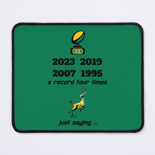 Item preview, South Africa supporter: winners 4 times just saying (black) v2 designed and sold by SolidEarthArt.