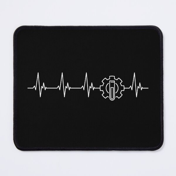 Item preview, Gear with Test Tube Heartbeat EKG Pulse Line minimal outline design for Chemistry Lovers! I Love Science!  designed and sold by venomousvector.