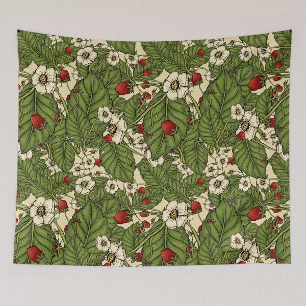 Item preview, Strawberry Leaves Pattern: Tiny Fruits, Delicate Flowers designed and sold by rnmarts.